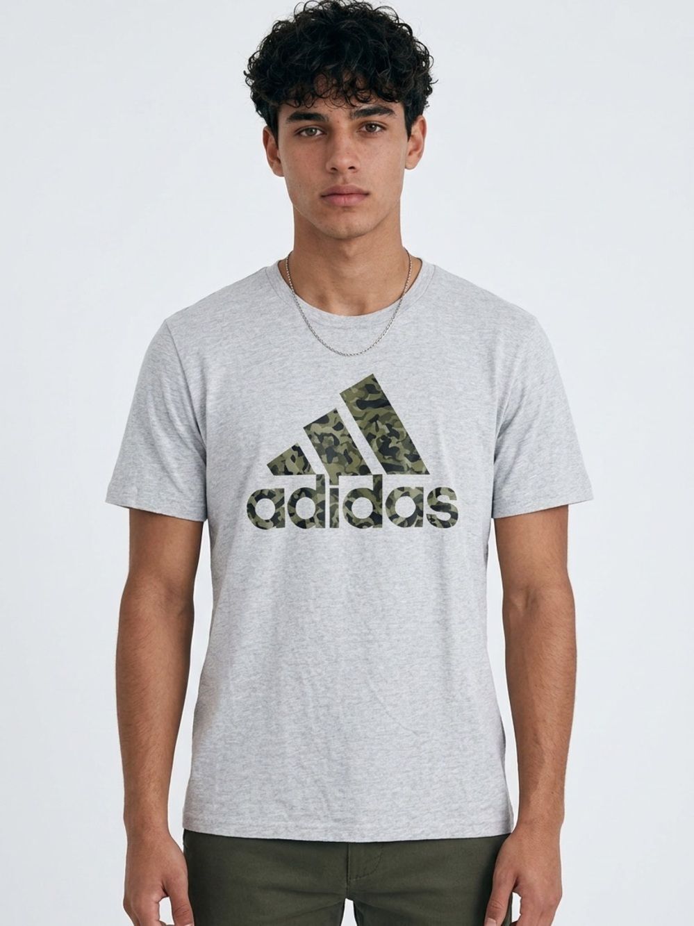 ADIDAS | Gray Go-To Tee Camo Short Sleeve Triangle Logo Men’s Size X-Large